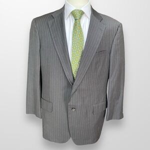 Brooks Brothers Golden Fleece Blazer Wool Suit Jacket Gray Pinstripe 42R